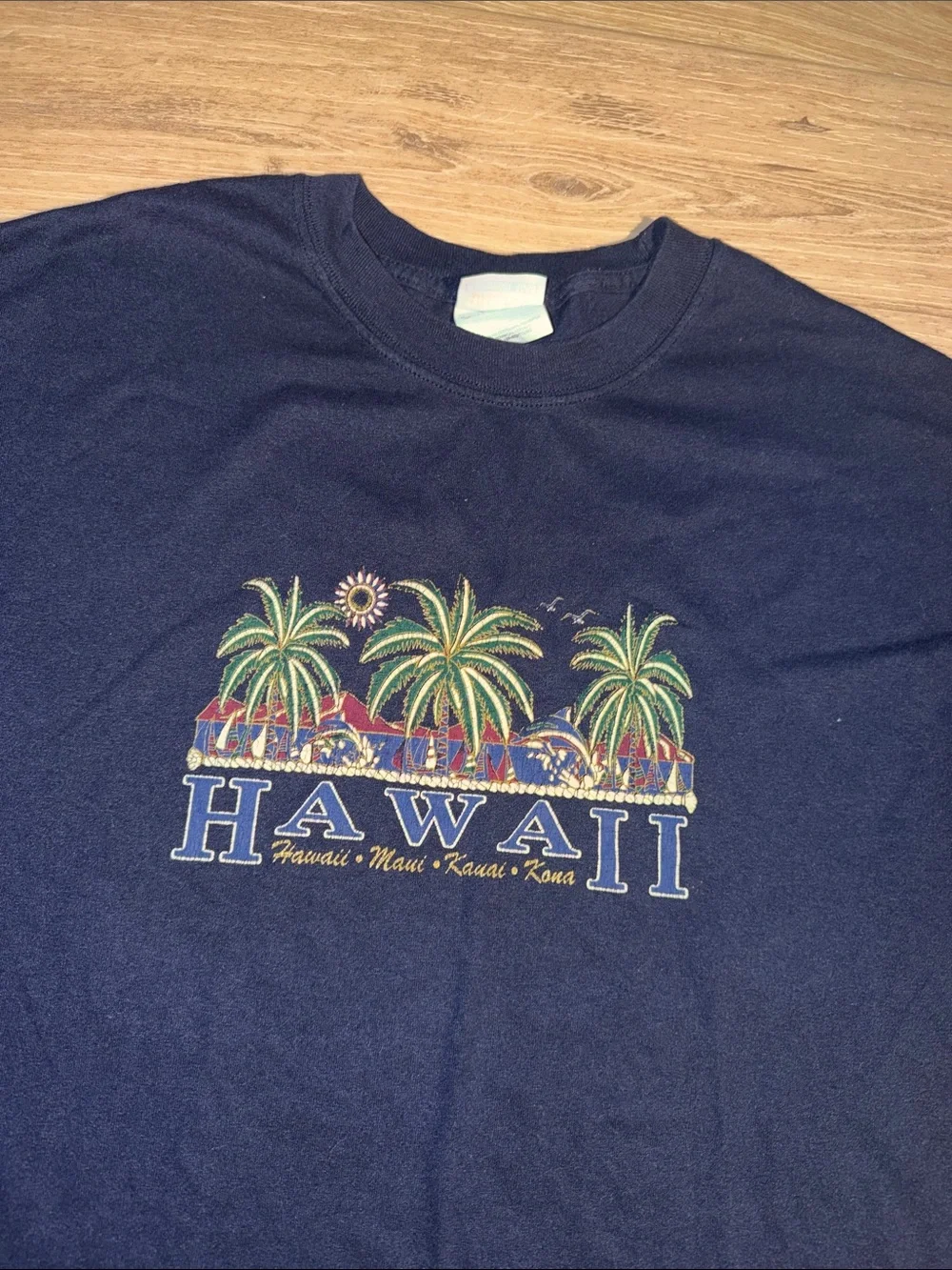 Navy Hawaii Palm Graphic Tee - Men size XLarge
